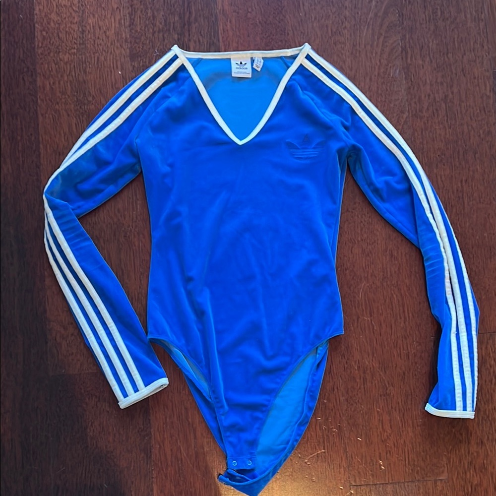 Adidas Blue Long Sleeve Bodysuit